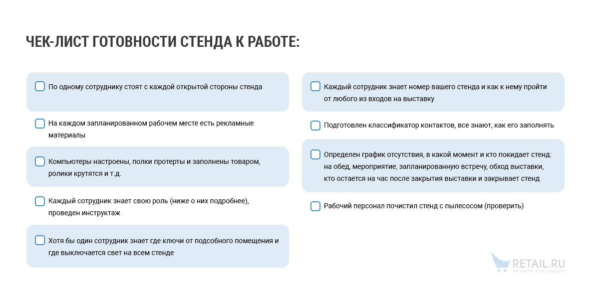 Чек-лист готовности стенда к работе